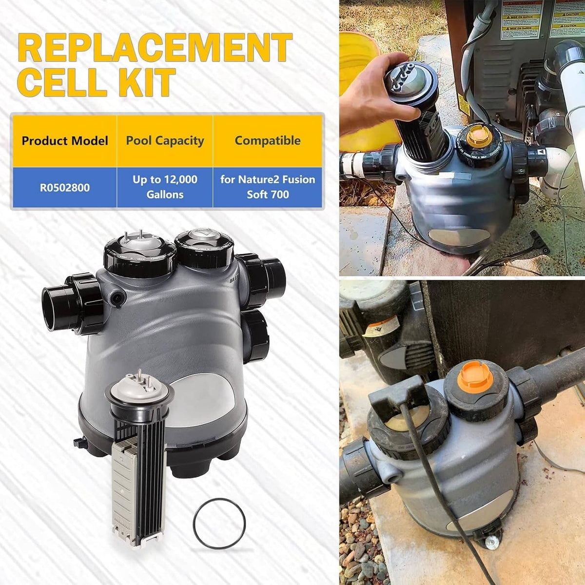 Bethesda Industrial for Zodiac R0502800 Nature2 Fusion Soft 700 Replacement Cell Kit for Pools Rings