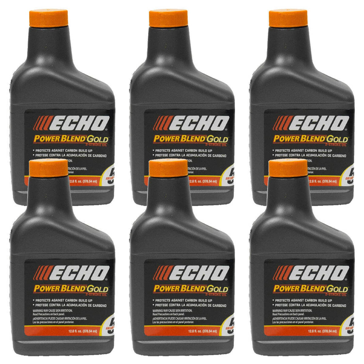 Bethesda Industrial 6 Pack Echo Oil 12.8 oz Bottles 2 Cycle Mix for 5 Gallon - Power Blend 6450005