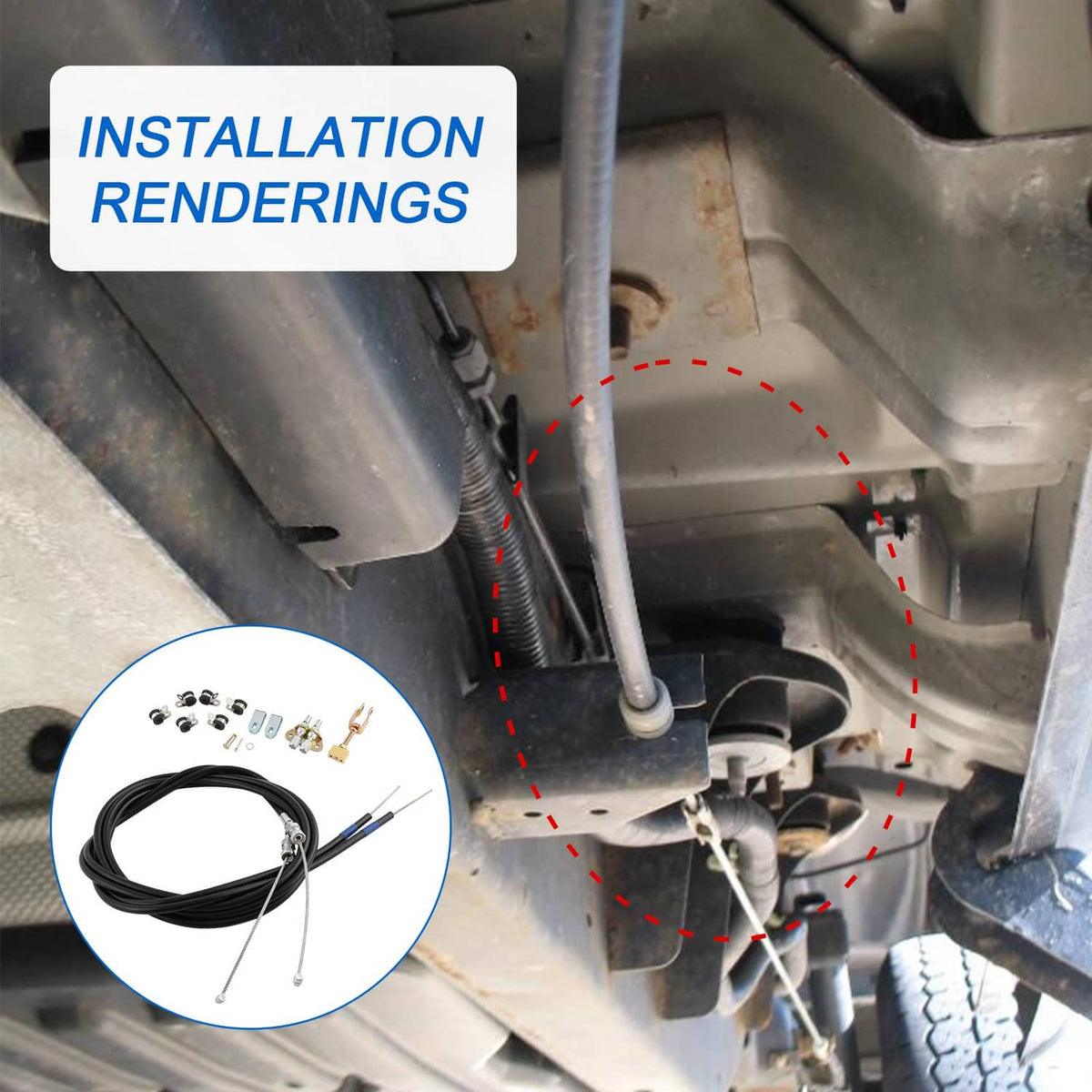 Bethesda Industrial UnIversal Emergency Parking Brake Cable Complete Kit Replace 330-9371