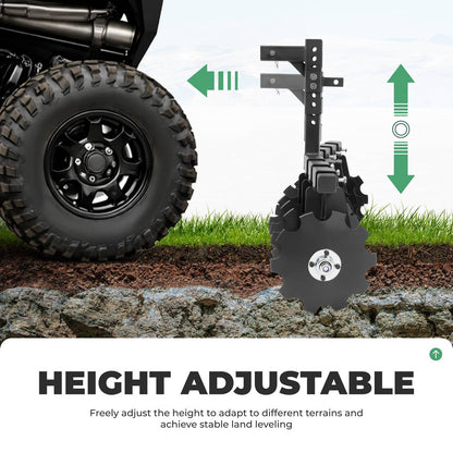 Bethesda Industrial 34" Disc Plow Harrow w/ 2-inch Receiver Hitch 8-blade disc For Tractor ATV UTV