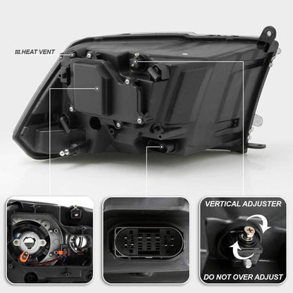 Bethesda Industrial For 2009-2018 Dodge Ram 1500 2500 3500 Pickup w/LED Projector Chrome Headlights