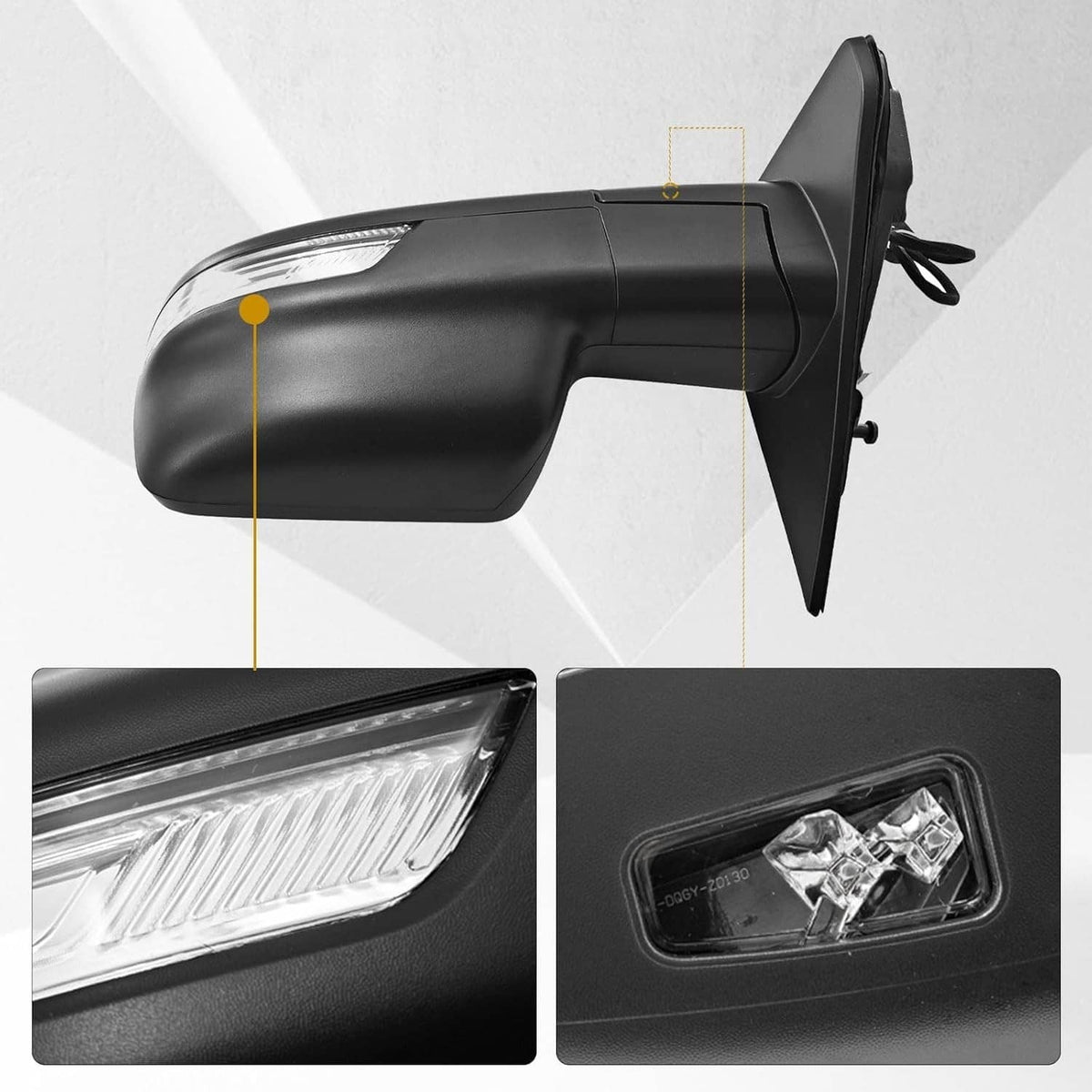 Bethesda Industrial Right Heated Mirror w/Power Fold Signal Light For 2019-2024 Ram 1500 68276500AH