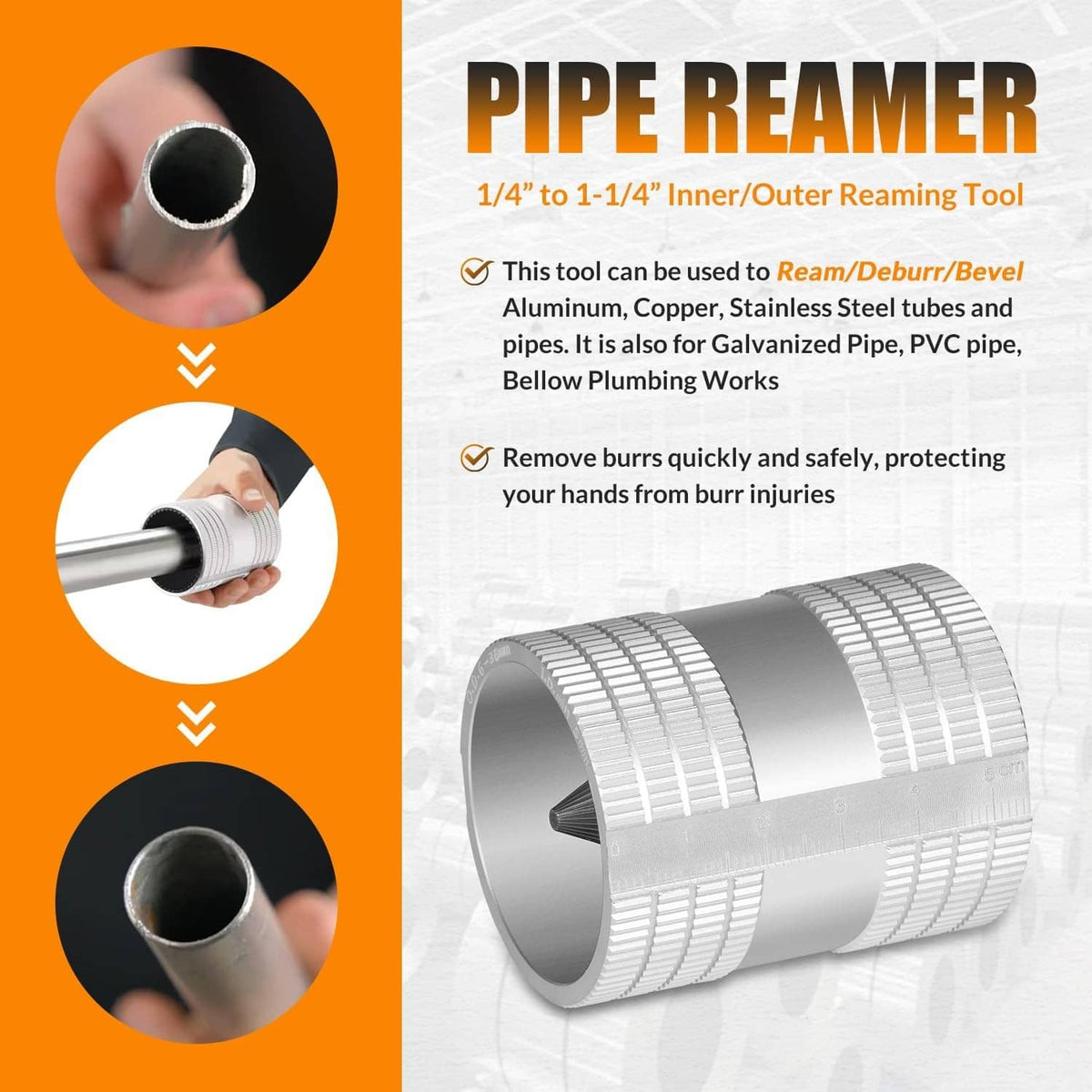 Bethesda Industrial 1/4" to 1-1/4" Inner/Outer Reaming Tool, Replace for 29983 Model 223S Reamer