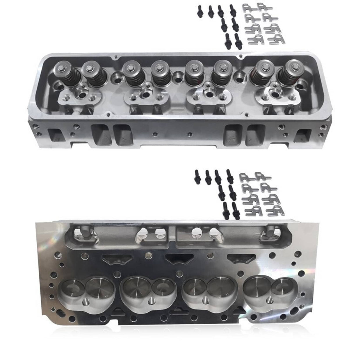 Bethesda Industrial 2x Aluminum Cylinder Heads Fit For SBC Chevy 350 190cc 64cc 2.02/1.60 Angle New