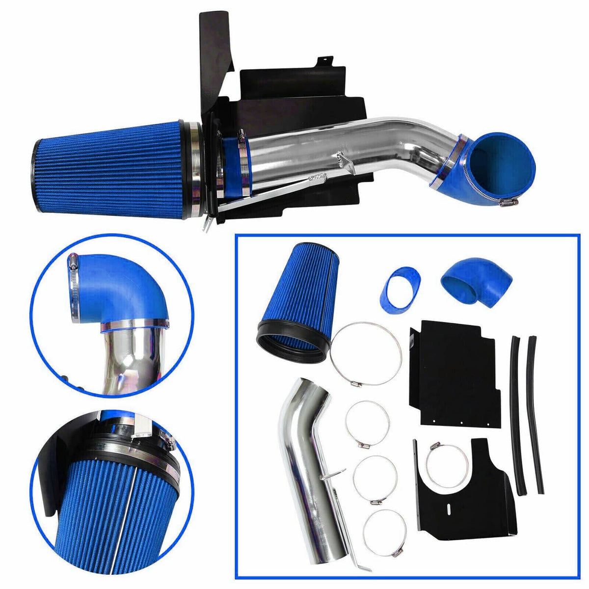 Bethesda Industrial 4" Cold Air Intake System & Heat Shield For 99-07 Chevy GMC V8 4.8L 5.3L 6.0L