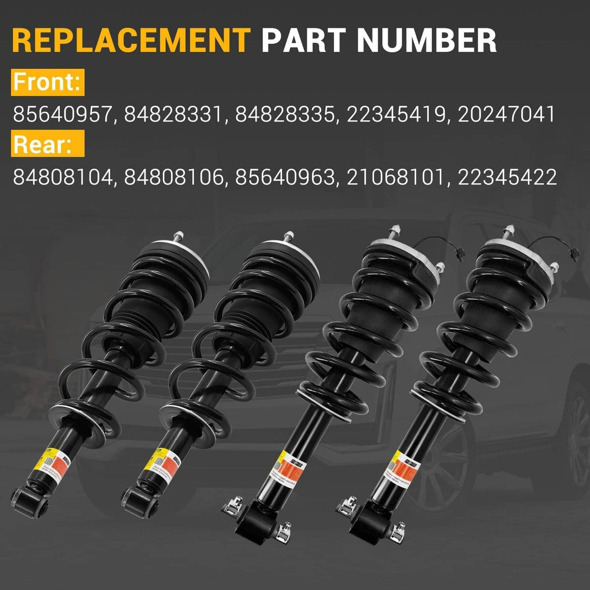 Bethesda Industrial 4x Front Rear Shock Struts Magnetic Fit 2021-2024 Escalade Chevy Tahoe GMC Yukon