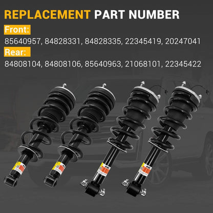 Bethesda Industrial 4x Front Rear Shock Struts Magnetic Fit 2021-2024 Escalade Chevy Tahoe GMC Yukon