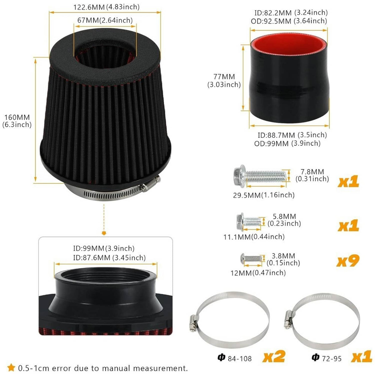 Bethesda Industrial 4" Cold Air Intake System Kit w/Black Filter For 2019+ BMW M340i G20 G21 B58 3.0