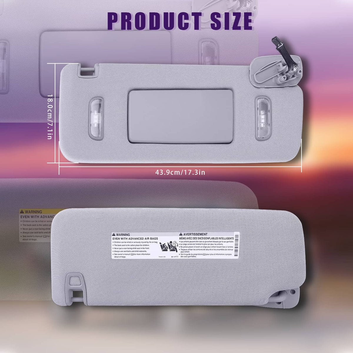 Bethesda Industrial Right Side Sunvisor 23459646 For 2015-2019 Chevrolet Silverado 1500 2500 3500