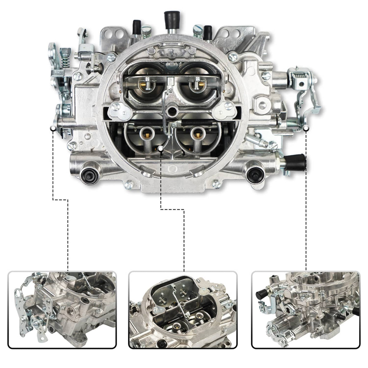 Bethesda Industrial Silver 4 Barrel Carburetor w/Manual Electric Choke For Edelbrock 1405 Performer