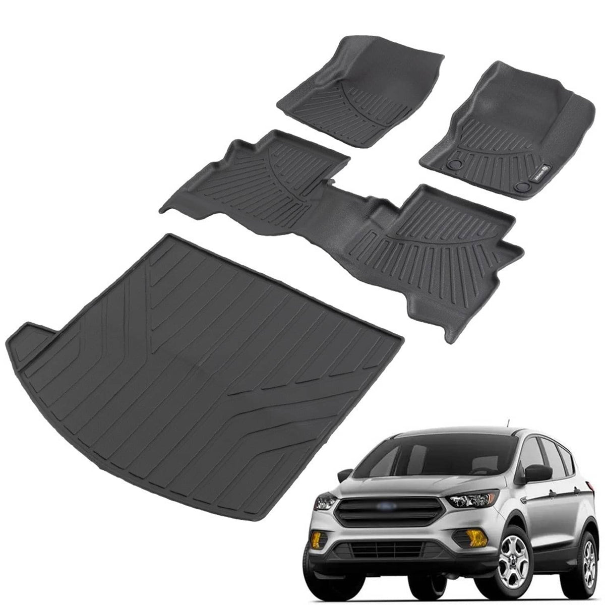 Bethesda Industrial New Floor Mats & Cargo Liner for Ford Escape 2013-2019 All Weather TPE Car Mats