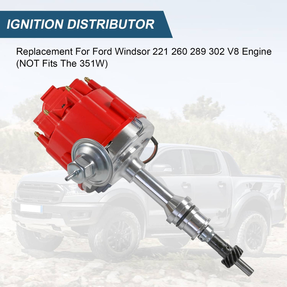 Bethesda Industrial HEI Ignition Distributor Fit For SBF Ford Small Block 260 289 302 w/ 65K Coil