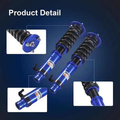 Bethesda Industrial Adjustable 4X Coilovers Struts Shocks Set For 08-12 Honda Accord 09-14 Acura TSX