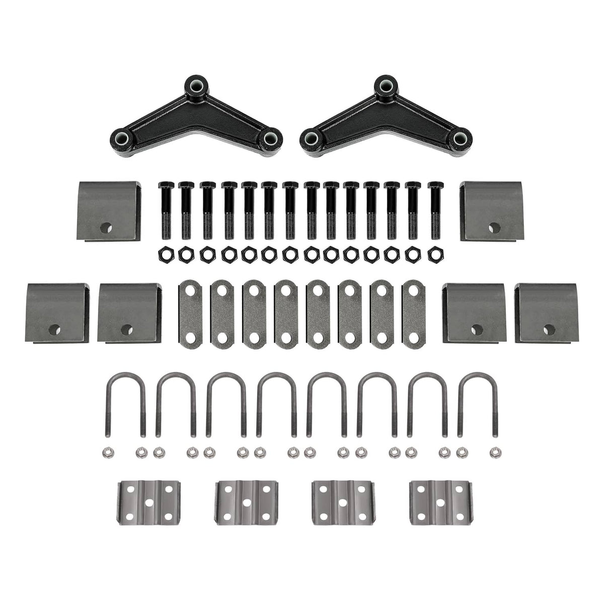 Bethesda Industrial Tandem Trailer Axle Suspension Kit U-bolt Hanger Kit 4 Leaf Springs Equalizer