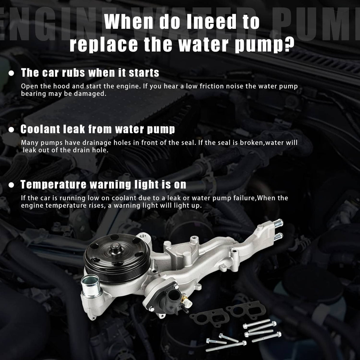 Bethesda Industrial Water Pump w/Thermostat for 2014-2020 Chevy Silverado 1500 GMC Sierra Cadillac