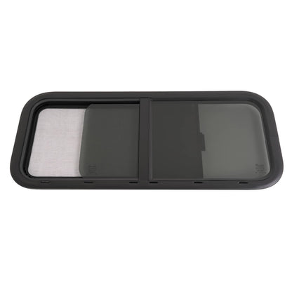 Bethesda Industrial 36" W x 15" H Horizontal Slider RV Window For Cargo Trailer W/ Screen Trim Ring