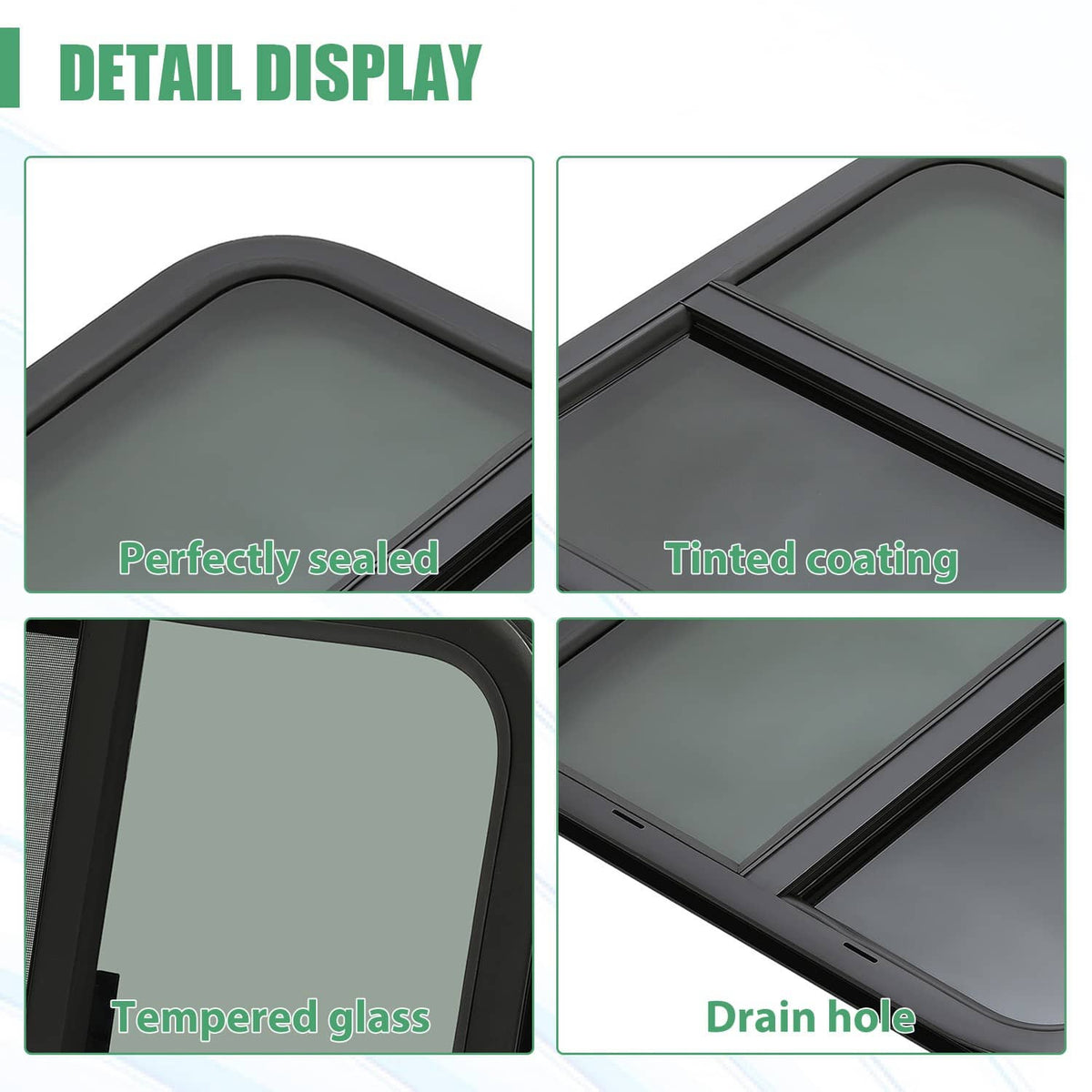 Bethesda Industrial Tinted Glass For Camper Trailer Horizontal Sliding Window RV Window 24" x 22"