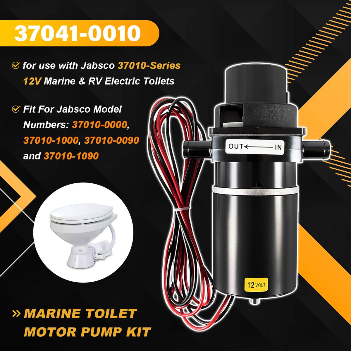 Bethesda Industrial Replace for 37041-0010 Marine Electric Toilet Macerator Sub Assembly Kit 12-Volt