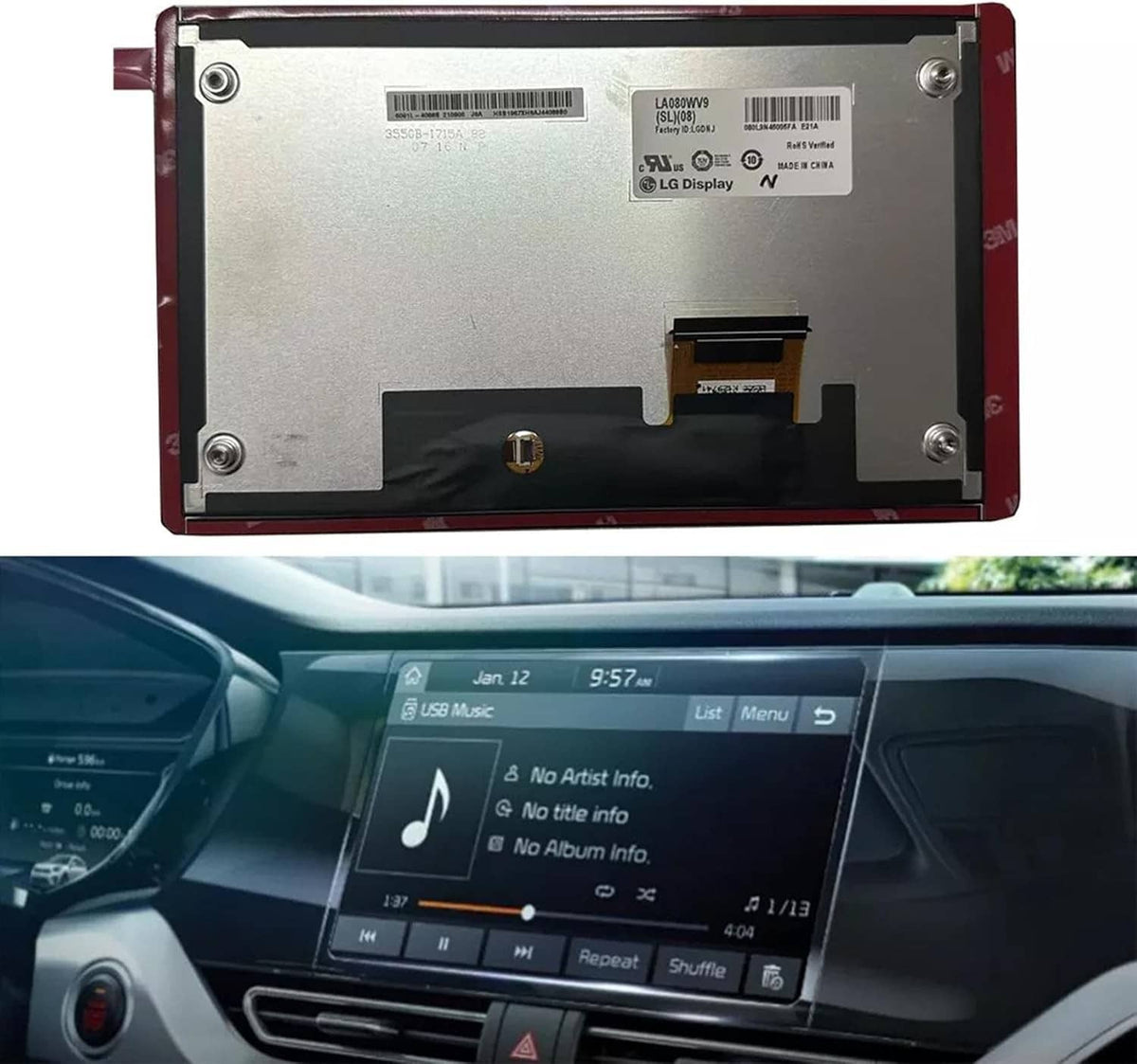 Bethesda Industrial 8" Lcd Display Touch Screen For Hyundai Kia LA080WV9-SL02 SL04 SL0