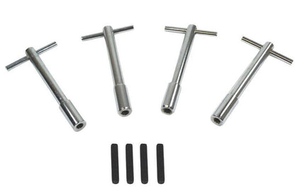 Bethesda Industrial Chrome T-Bar, 4-1/4" Tall Valve Cover Bolts, Hold Down Kit for Chevy SBC 283-350