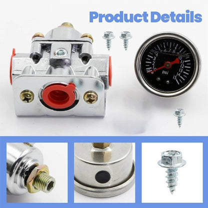 Bethesda Industrial Silver Low Fuel Pressure Regulator Gauge 12-804 for Carburetor Carb Quick Fuel
