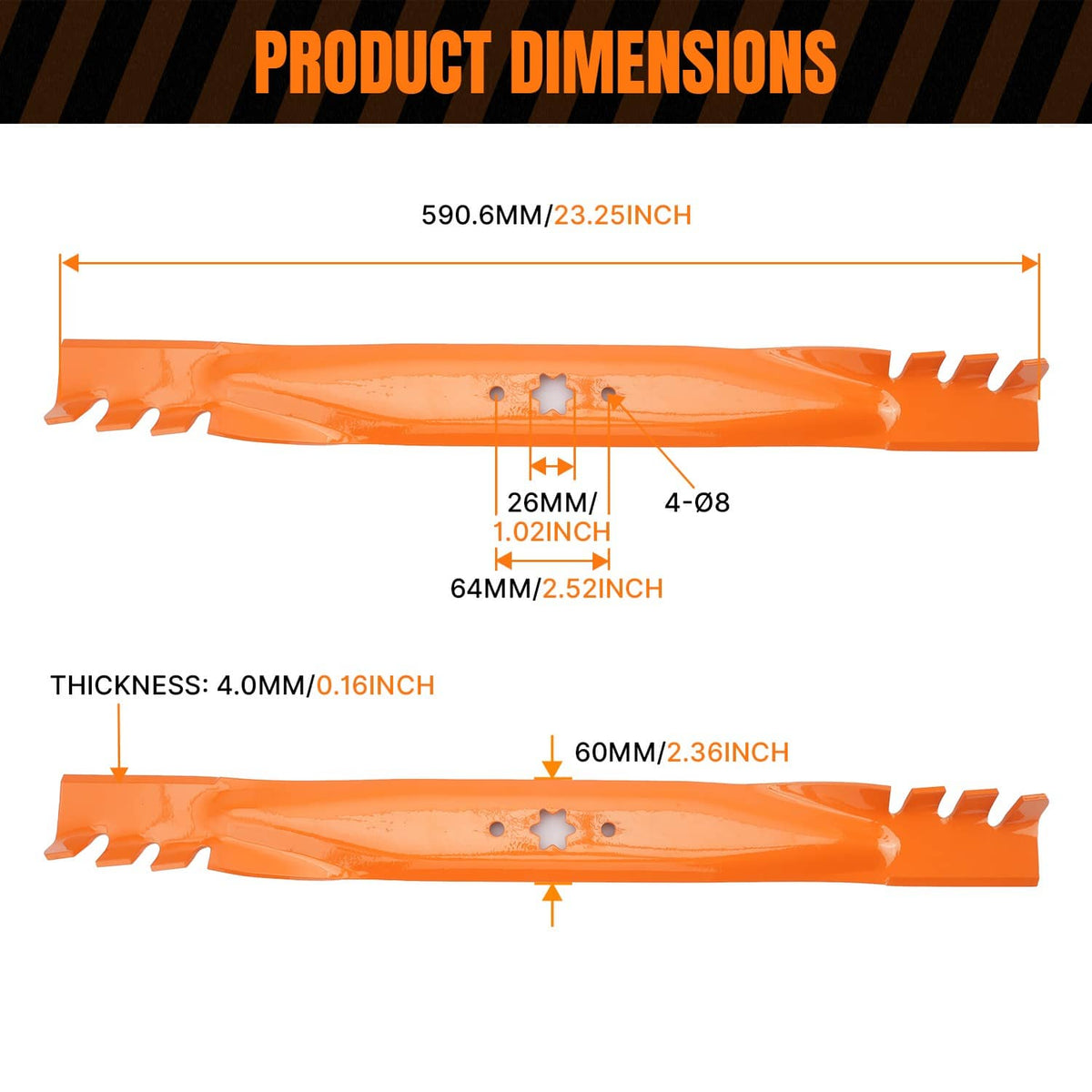 Bethesda Industrial 6 Point Star 46 inch Mower Blades for Cub Cadet XT1-46 XT1 XT2 LT46 LX46 LTX1046