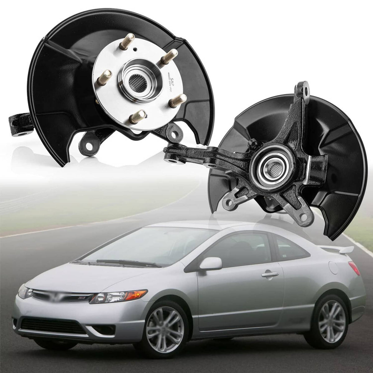 Bethesda Industrial Front Left Right Steering Knuckle and Wheel Hub Bearing for Honda Civic 06-11