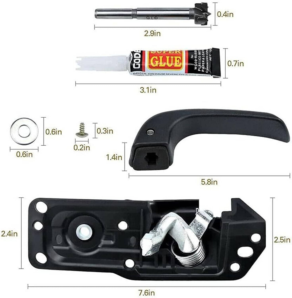 Bethesda Industrial Driver Interior Inside Door Handle Repair Kit For 2007-13 Chevy Sierra Silverado