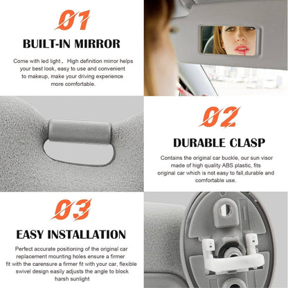Bethesda Industrial Left and Right Gray Sun Visor Pair With Cover Trims for Toyota Venza 2009-2016