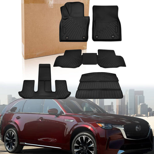 Bethesda Industrial Floor Mats & Cargo Liner Set for 2024 2025 Mazda CX-90 PHEV 7 Seater All Weather
