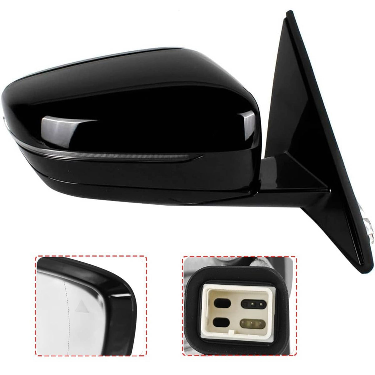 Bethesda Industrial Fits BMW 320i 330i 330e 2019-2023 Passenger Right Mirror With Blind Spot Black