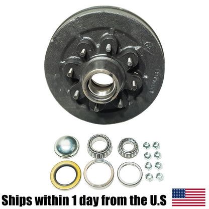 Bethesda Industrial 12" X 2" Trailer Brake Hub Drum Kit 8 On 6.5" BC for 7000 lbs Axle 22004K