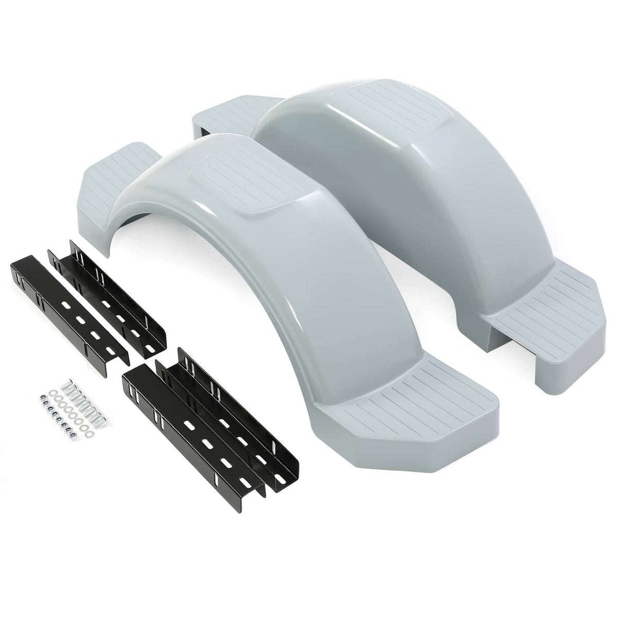 Bethesda Industrial 2 pcs Single Axle Trailer Fenders For 13" Wheels Tire Skirt Boat Gray
