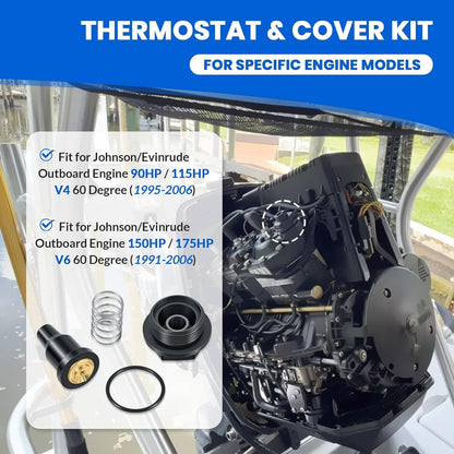 Bethesda Industrial Johnson Evinrude OMC OEM Thermostat And Cover Assembly, 0435597