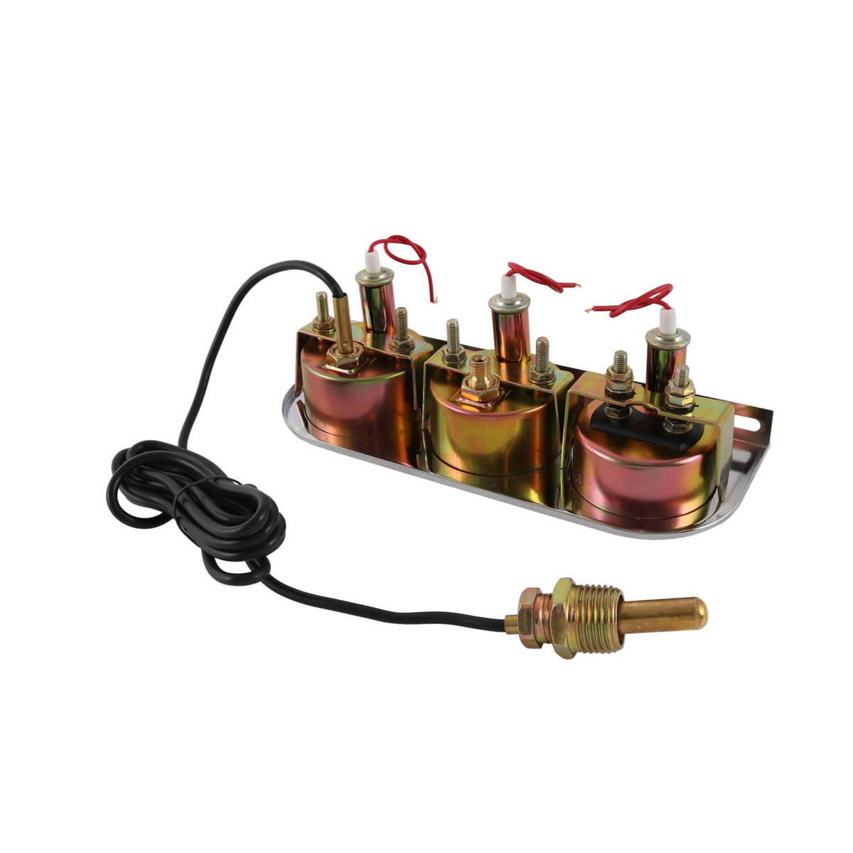 Bethesda Industrial 2" 52mm Chrome Car Triple Gauge Set Kit AMP Meter Water Temp Oil Pressure 3 in 1