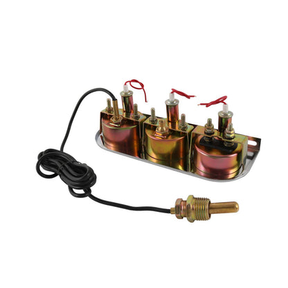 Bethesda Industrial 2" 52mm Chrome Car Triple Gauge Set Kit AMP Meter Water Temp Oil Pressure 3 in 1