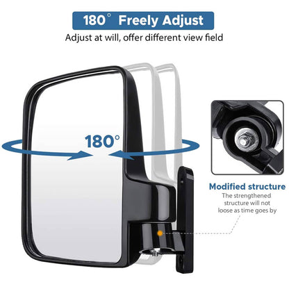 Bethesda Industrial Universal Golf Cart Side Mirrors No Drilling Rear View Mirror for EZGO Club Car