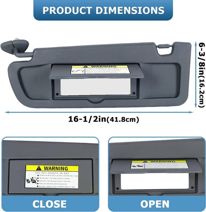 Bethesda Industrial 2Pcs Sun Visor Dark Gray Left & Right Visor Set For 2006-2011 Honda Civic Visors