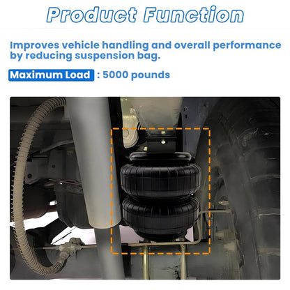 Bethesda Industrial Set of 2 Air Ride Suspension Bag Standard 2500 lb 1/2"npt Single Port Universal