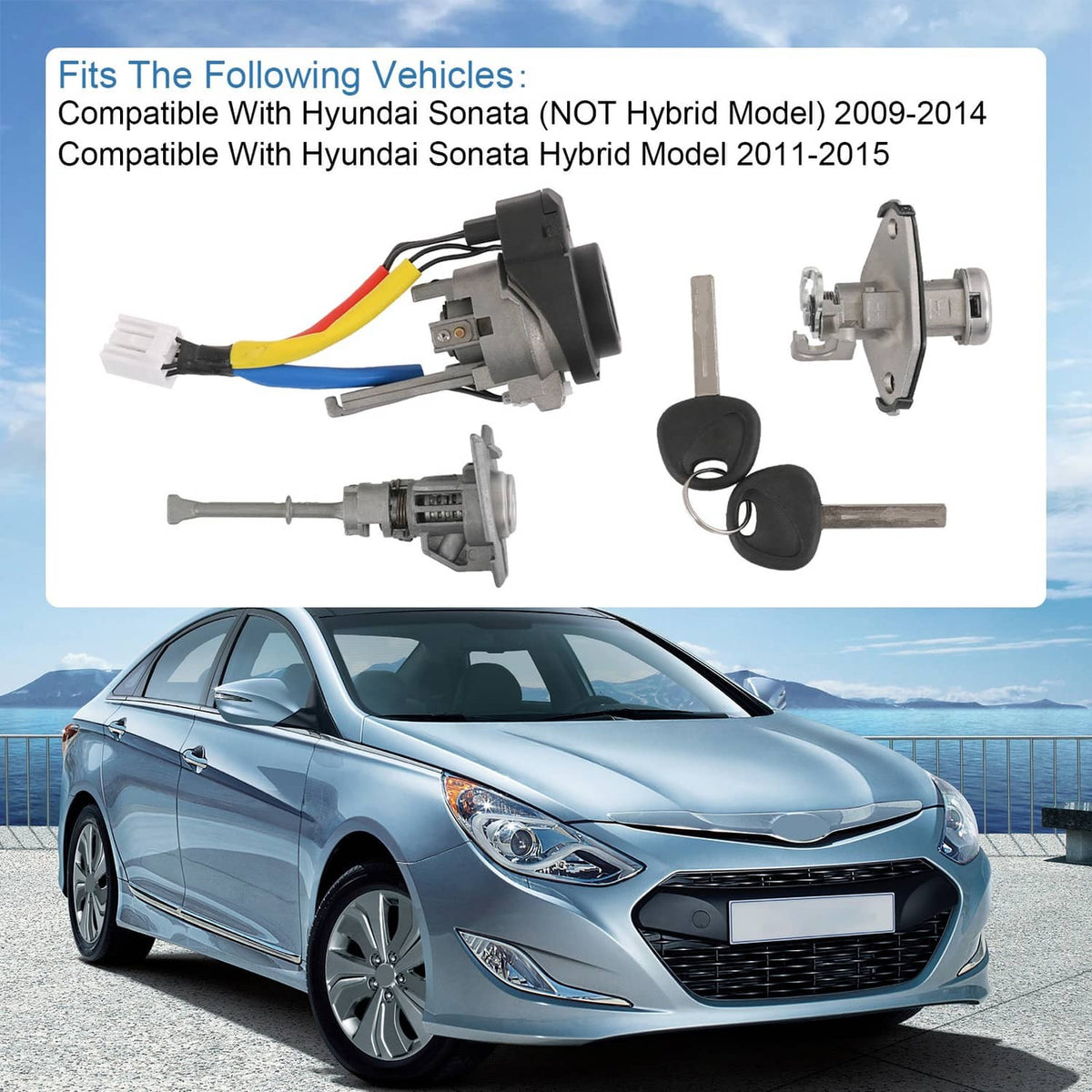 Bethesda Industrial Ignition Switch Front Left Door Lock Barrel 81970-3SA00 For Hyundai Sonata 09-14