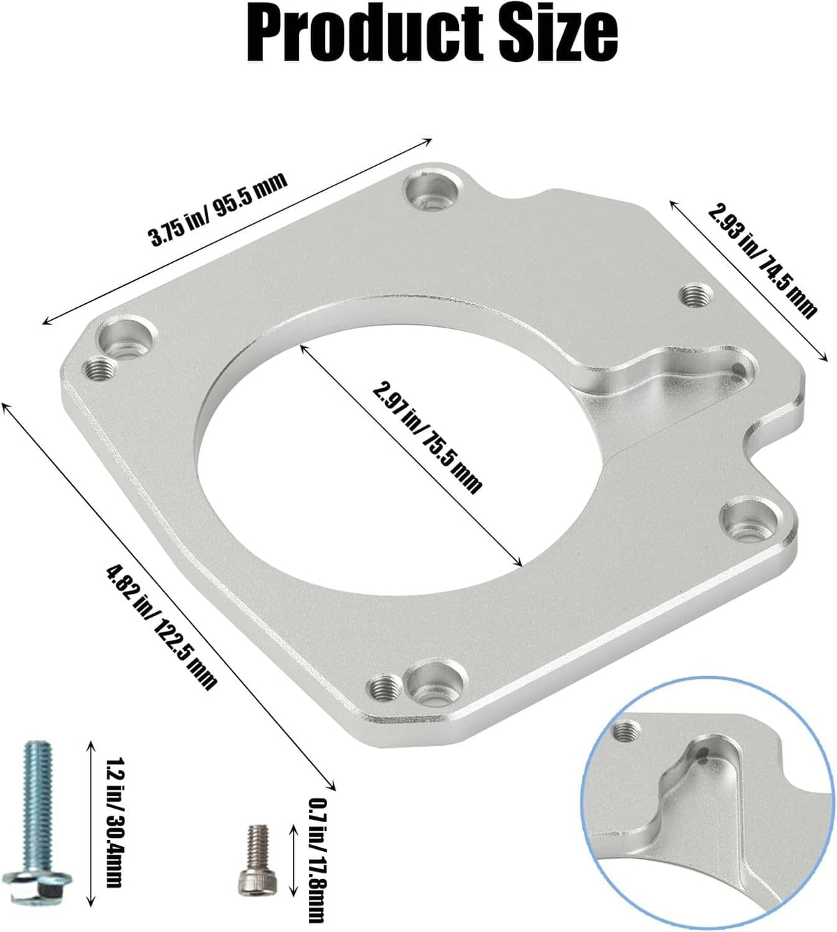 Bethesda Industrial Billet Throttle Body Adapter 4 Bolt Intake to 3 Bolt For LS2 LH6 L92 L76 LY2 LY5