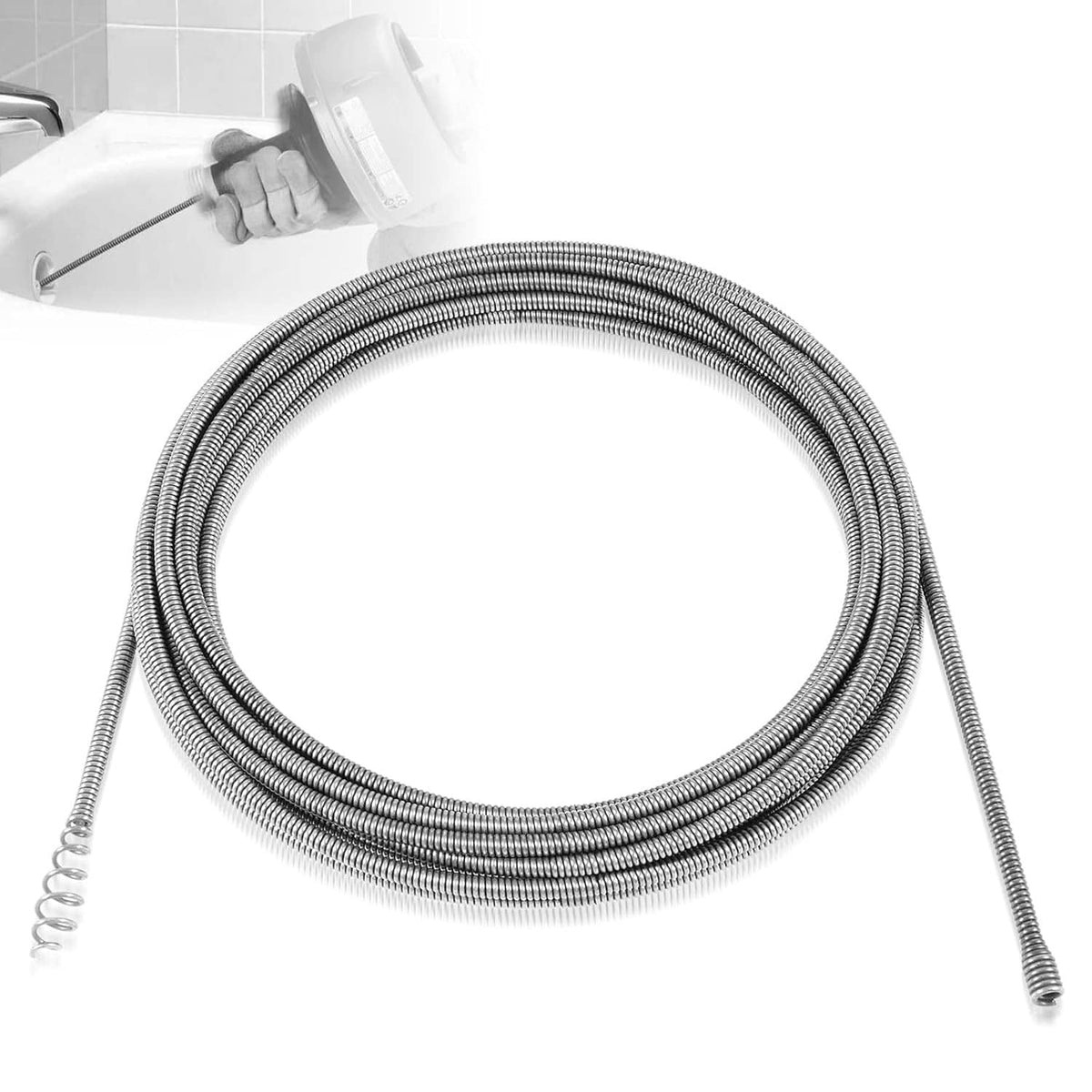 Bethesda Industrial 21338 Auto-Spin Replacement Drain Cable 1/4” x 30 ft Fit for RIDGID K-45