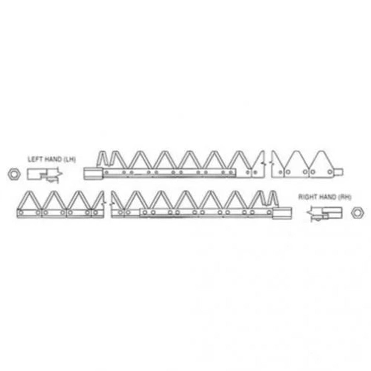 Bethesda Industrial Sickle Assembly - 8' Right Hand Plated Top Serrated Bolted fits Case IH
