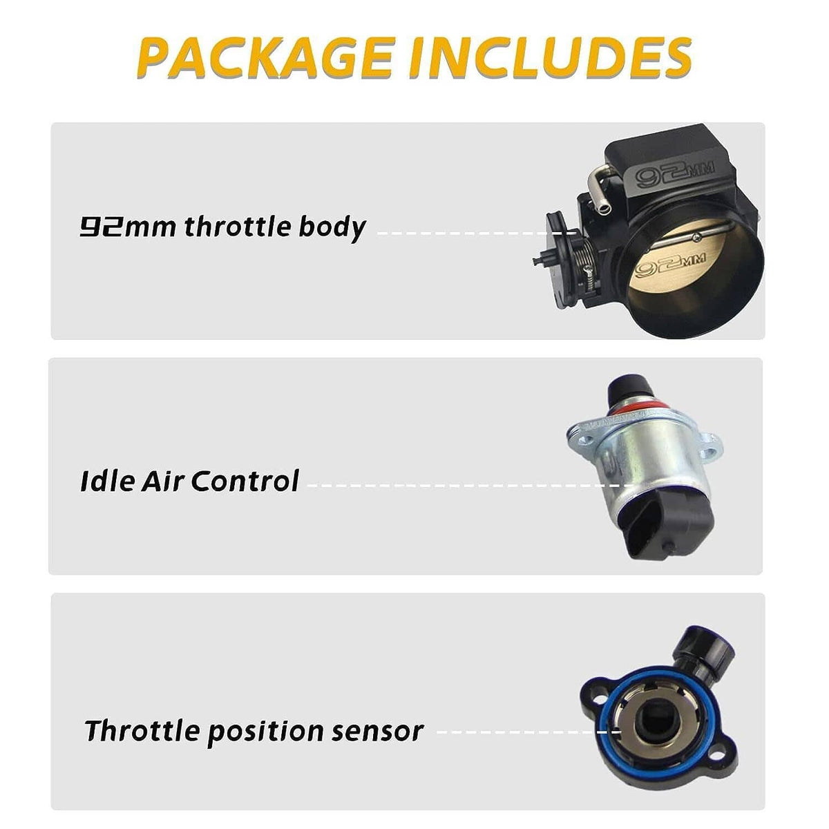 Bethesda Industrial 92mm Throttle Body+TPS IAC+Adapter Plate Fit For Chevy GM Gen III LSX LS LS1 LS2