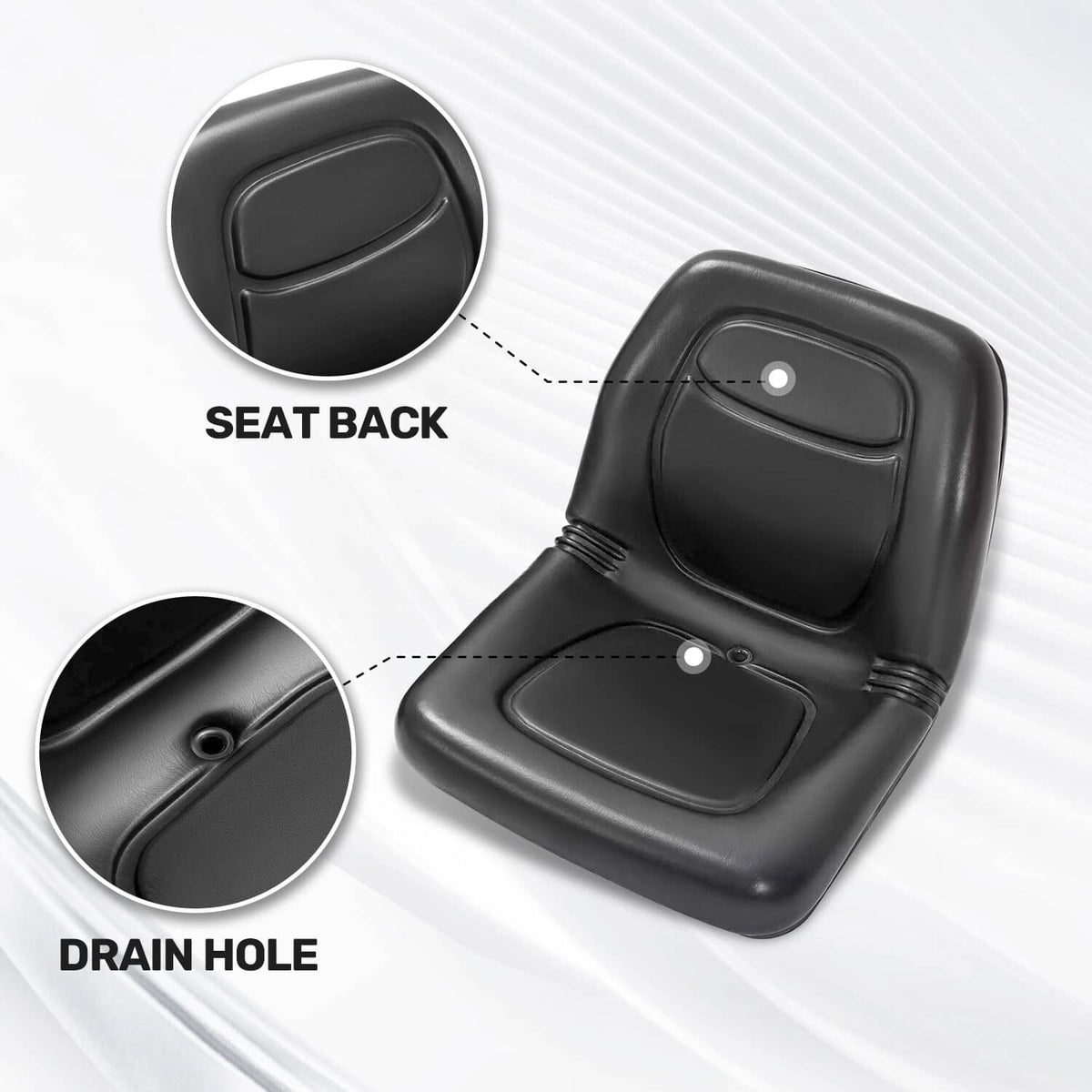 Bethesda Industrial 1PC Black Seat For John Deere Gator 4X2 HPX 4X4 HPX and 4X4 Trail HPX Series