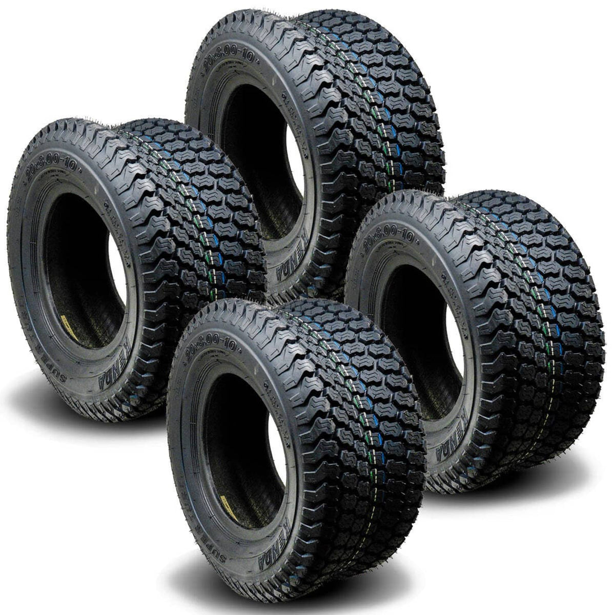 Bethesda Industrial (4) OEM Kenda K500 Super Turf Tire 20X8.00-10 4PLY