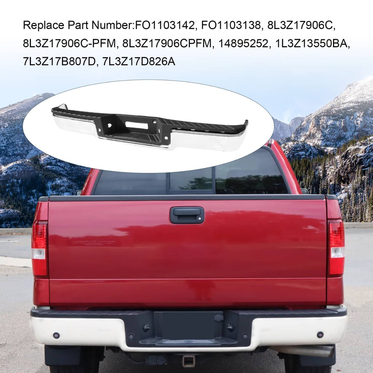 Bethesda Industrial Chrome Rear Bumper Assembly For 2006-2008 Ford F150 F250 Step Bumper w/ Hole