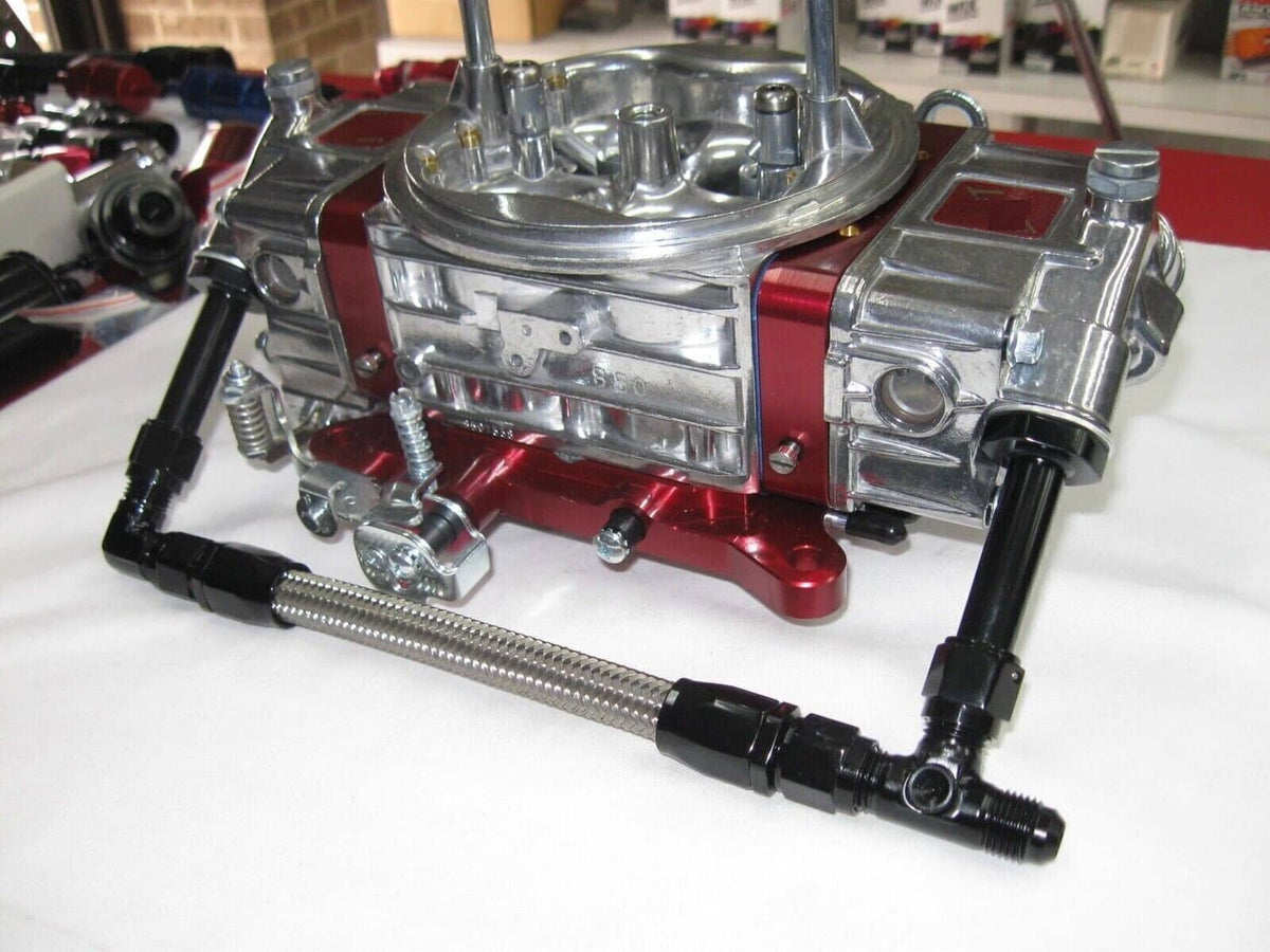 Bethesda Industrial For Holley 4150 Carburetor AN8 Dual Feed Carb Fuel Line Braided Fuel Line Kit
