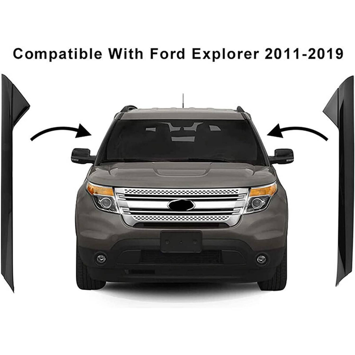 Bethesda Industrial Windshield Outer Trim Pillar Molding RH+LH Side Fit For 2011-2019 Ford Explorer