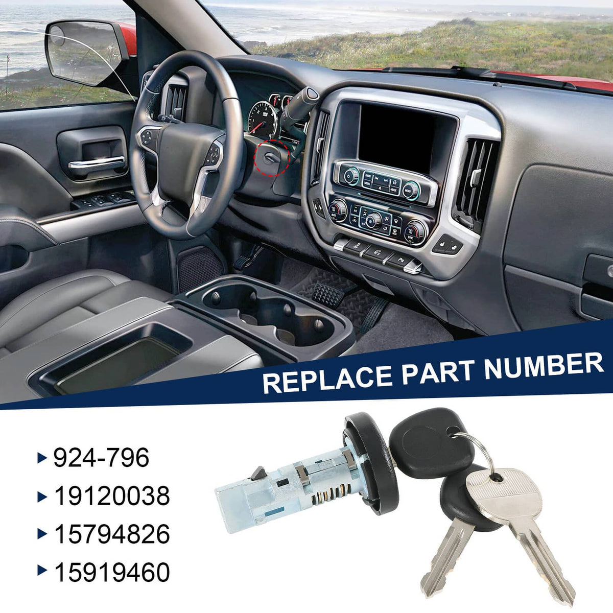 Bethesda Industrial IGNITION LOCK CYLINDER For 2007-2013 SILVERADO TAHOE YUKON GMC SIERRA & MORE